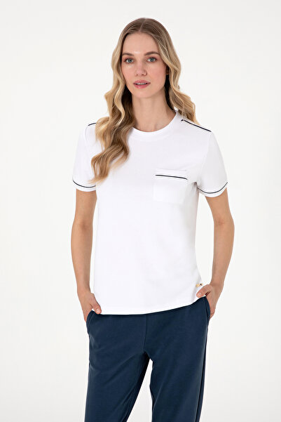 U.S. Polo Assn. Kadın Beyaz Modal Karışımlı Bisiklet Yaka Tişört 50312942-VR013