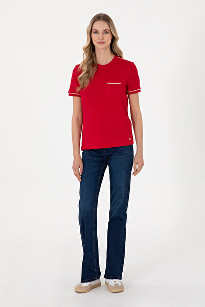 U.S. Polo Assn. Women's Red Modal Blend Crew Neck T-Shirt 50312942-Vr030