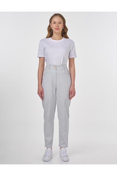 KYR Carrot Cut Canvas Trousers Blue
