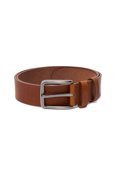 JOLAR. Men's belt, genuine leather, premium, classic, metal buckle, JOLAR. JCB01 Light brown 110 cm