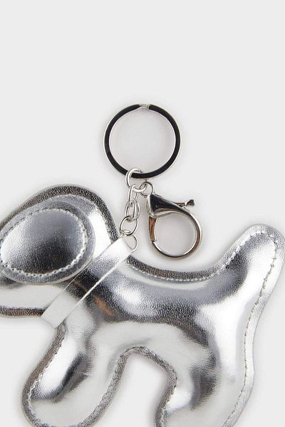DeFacto Women's Silver Dog Charm Keychain E9709Axns