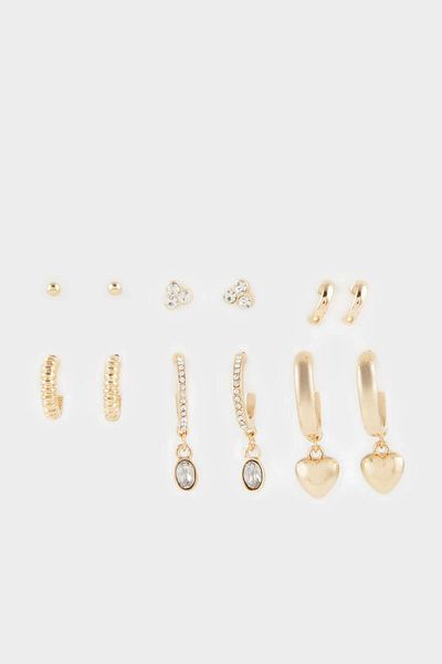 DeFacto Women's 6-Piece Gold Earrings E9076Axns
