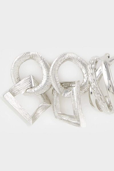 DeFacto Women's 2-Piece Silver Earrings E9064Axns
