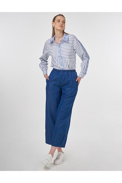 KYR Relaxed Cut Lyocell Trousers Indigo