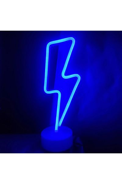 Choice Blue White Lightning Led Neon Light, Usb Or Battery Powered Boy/girl Gift Cool Game Light, Bedroom W