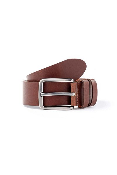 JOLAR. Men's belt, genuine leather, premium, classic, metal buckle, JOLAR. JCB01 Brown / 110 cm