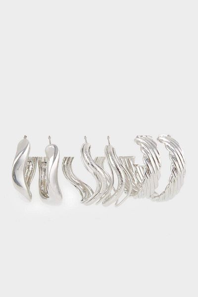 DeFacto Women's 3-Piece Gold Earrings E9068Axns