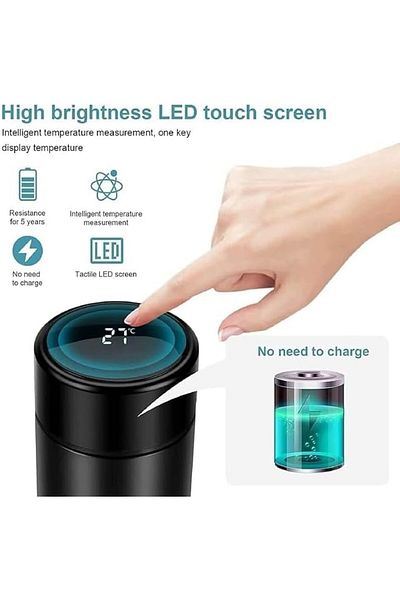 Other Premium Stainless Steel Thermal Insulating Cup, 500 ml with Touchscreen LED Display for Temperature