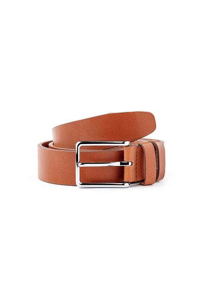 JOLAR. Men's belt, genuine leather, premium, classic, metal buckle, JOLAR. JCB02 Light brown 105 cm