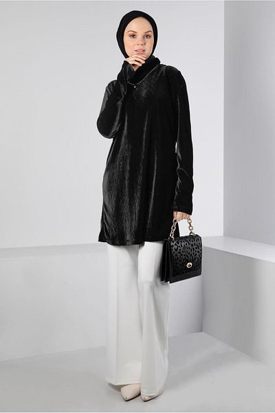 Alvina Wrinkled Look Velvet Tunic 43442