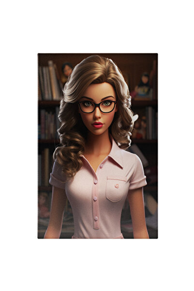 StoryGift Romania Tablou Canvas 40 x 25CM Papusa in costum roz si ochelari af...