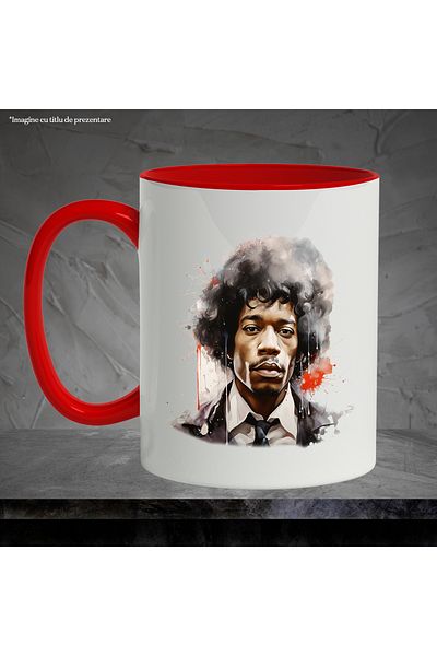 StoryGift Romania Mug With Jimi Hendrix, Musician, Artist, Guitarist, Celebrity, Multicolor 330 ml, Ce, Cu,STG