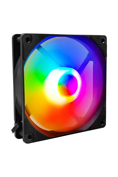 MANMU مروحة كمبيوتر Fetival Pormotion مقاس 120 مم RGB White RGB Rainbow-b Rainbow RGB/ أداء تبريد عالي