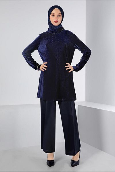 Alvina Wrinkled Look Velvet Tunic 43442