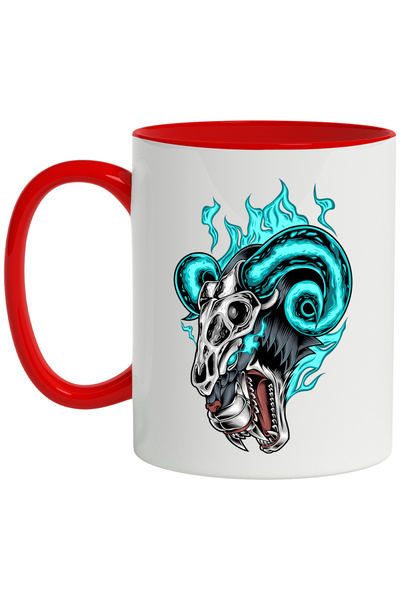 StoryGift Romania Cana Cu Craniu, Coarne, Pantera, Flacari, Colti, Multicolor 330 Ml, Ceramica Cu , Cu ,stg