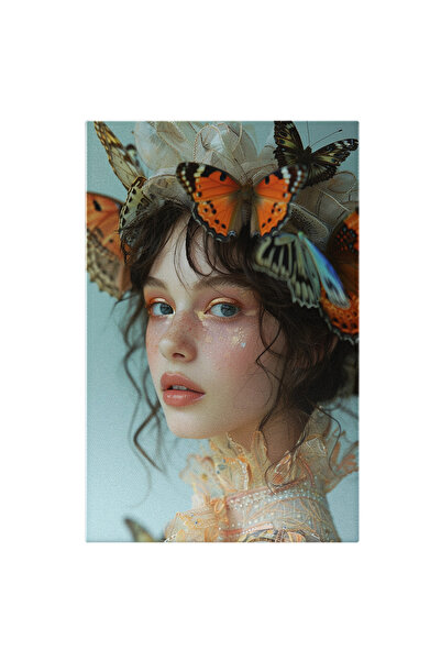 StoryGift Romania Tablou Canvas Dansul Delicat Al Fluturilor Pe Creștetul Unei Tinere Frumuseți Ascunse , Pictura