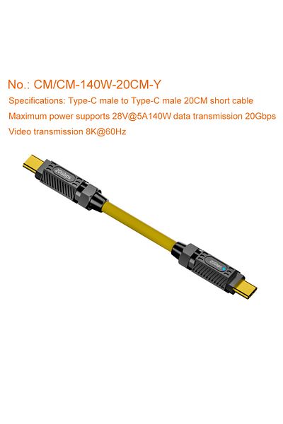 Choice كابل USB C CM20cm-Y كابل بيانات محمول 140 واط كابل توصيل طاقة سريع الشحن لنقل البيانات