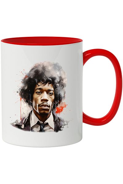 StoryGift Romania Mug With Jimi Hendrix, Musician, Artist, Guitarist, Celebrity, Multicolor 330 ml, Ce, Cu,STG