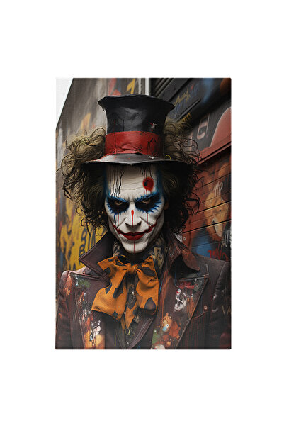 StoryGift Romania Tablou Canvas: Fotografie Cu Joker Langa Un Zid Cu Graffiti...