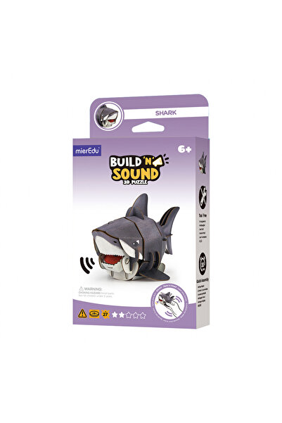Mieredu Puzzle 3D cu sunete - Rechin, Build 'n' Sound