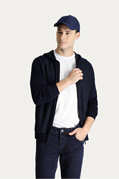 Kiğılı Tricotaj din bumbac Cardigan cu glugă și fermoar