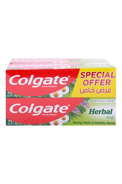 Colgate Herbal Toothpaste Value Pack 4 X 100 ml Natural Protection For Strong Teeth & Long-lasting