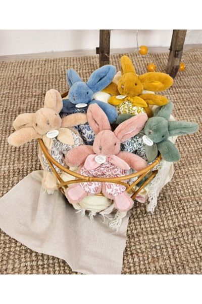 Doudou et Compagnie Doudou® Bunny - plush toy, 18 cm, blue