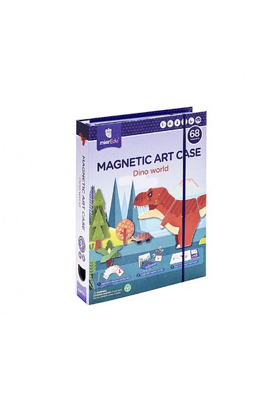 Mieredu Joc puzzle magnetic de arta si asociere - Lumea dinozaurilor