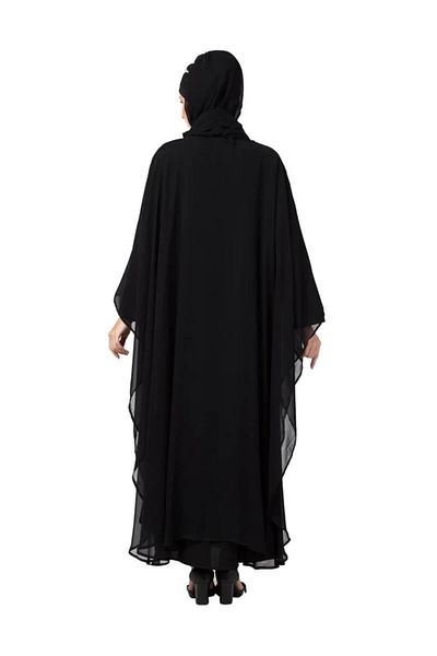 Alpentracht Tr Single Kaftan Pareo Rp001 Black with Pattern on Hijab Swimsuit (with Bone Gift)