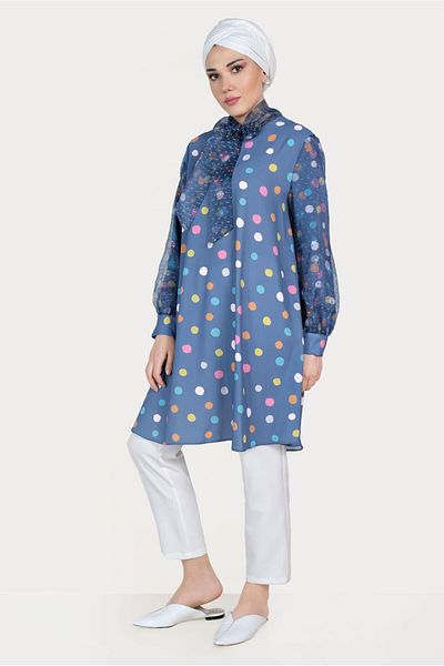 Alvina Tule Detail Pointed Tunic 40503
