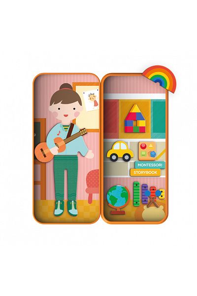 Mieredu Puzzle magnetic in cutie metalica, joc de potrivire si asociere - Educatoare
