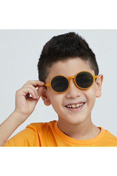 Babamio نظارات شمسية شيمر جونيور للأطفال من عمر 4 إلى 8 سنوات - صفراء