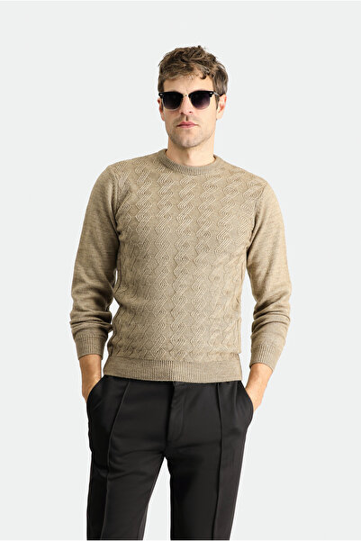 Kiğılı Pulover de tricotaj cu model slim fit cu decolteu