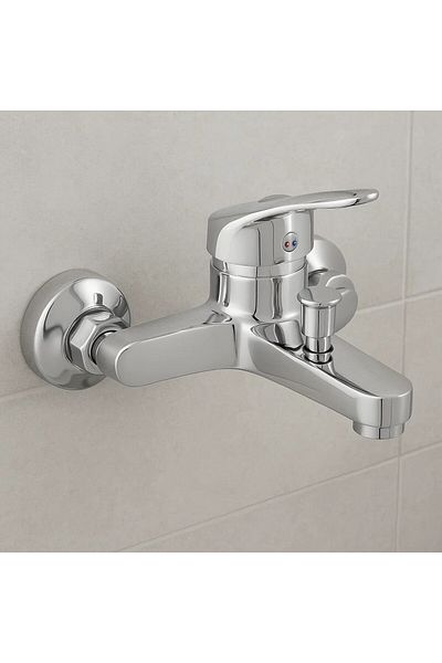 Melfa Chrome Bathroom Shower Faucet - Wall Mounted 100% Brass Body with 7 Years Warranty