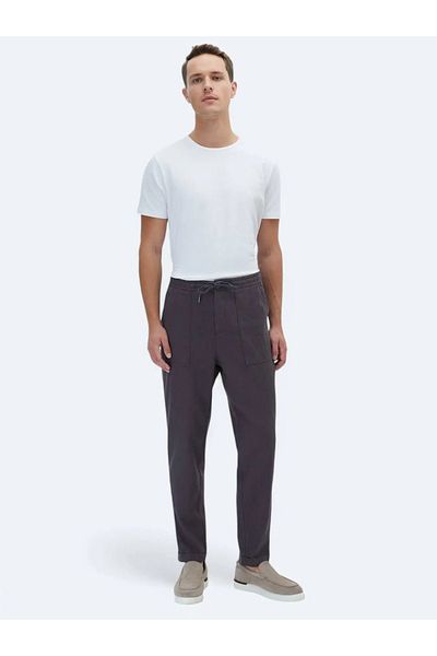 Kip Anthracite Jogging Fit Casual Trousers - Woven