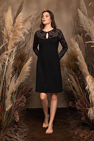 MONAMİSE ثوب نوم نسائي من Monamise بياقة منسدلة ومزين بالدانتيل 20120