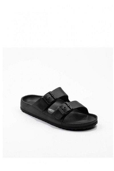 Esem Unisex Μαύρες Παντόφλες Διπλής Πόρπης