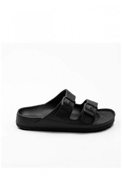 Esem Unisex Μαύρες Παντόφλες Διπλής Πόρπης