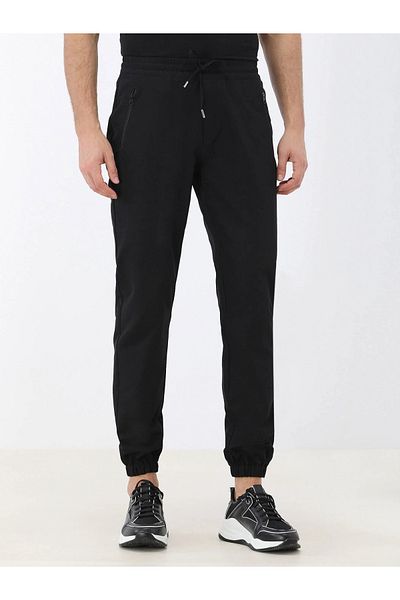 Kip Black Knitted - Jogging Fit Casual Trousers