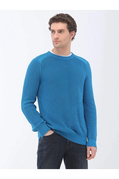 Kip Saks Crew Neck Cotton Blended Knitwear Sweater