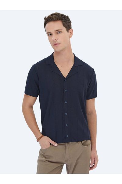 Kip Πουκάμισο Navy Blue Regular Fit Casual