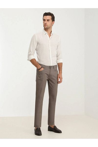 Kip Mink Casual Fitted Cotton Blended Trousers