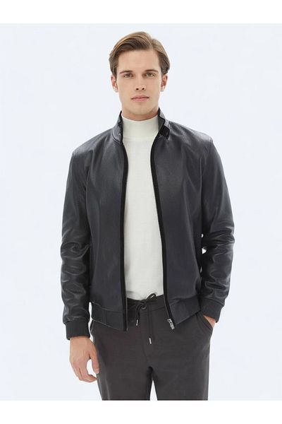 Kip Black Leather Coat