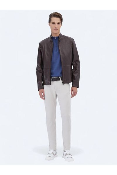 Kip Hazelnut Colored Leather Coat