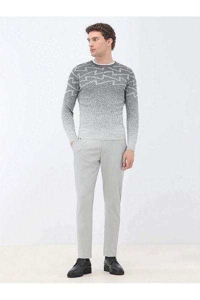 Kip Pulover din tricotaje din amestec de lână cu model gri