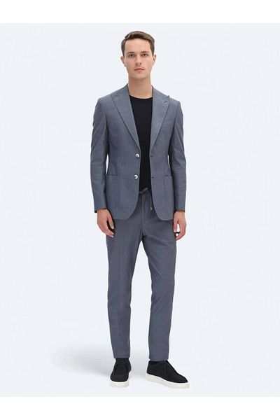 Kip Indigo Modern Fit Cotton Blend Suit
