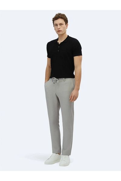 Kip Light Gray Knitted Jogging Fit Casual Trousers