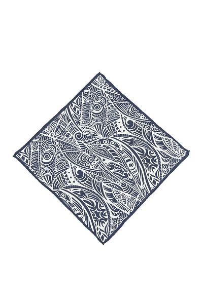 Kip 100% Linen Navy Blue Handkerchief