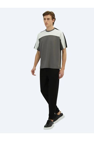 Kip Anthracite Plain Crew Neck T-Shirt