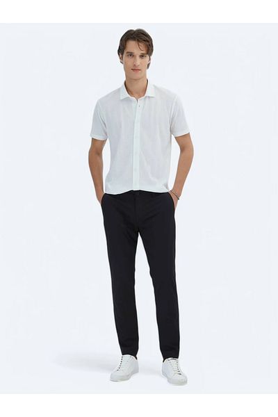 Kip Black Woven Casual Trousers
